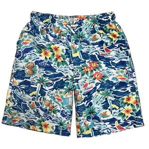 Crown & Ivy Boy’s Tropical Print Swim Trunks Size XL